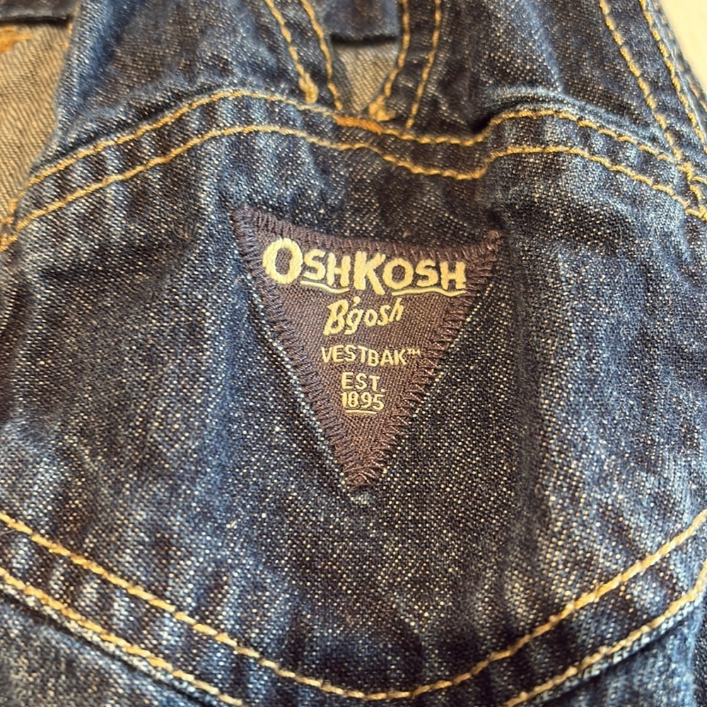 Oshkosh B'gosh Denim Overall Shorts 18mo Unisex Excellent Condition - Picture 4 of 8